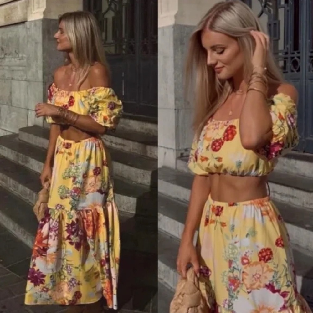 Floral Yellow H&M Dress Set